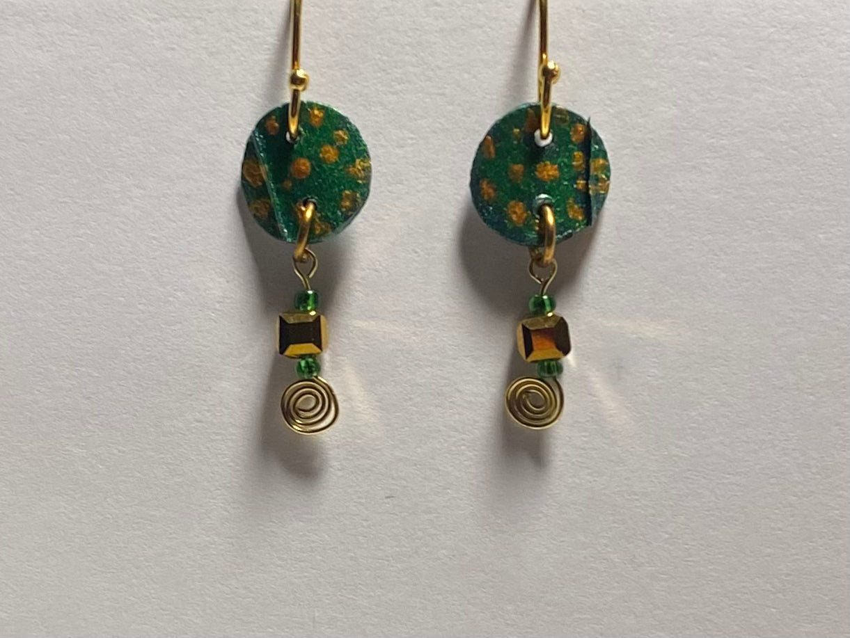 Green Circles with Gold Dots