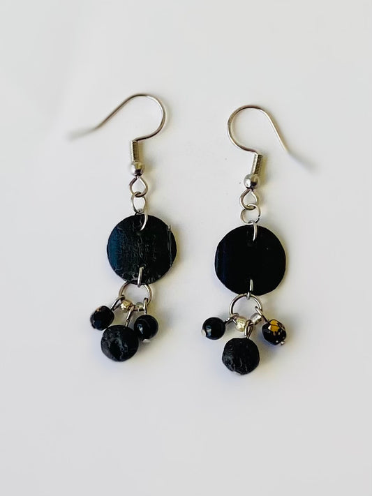 Small Black Circles with Dangling Beads