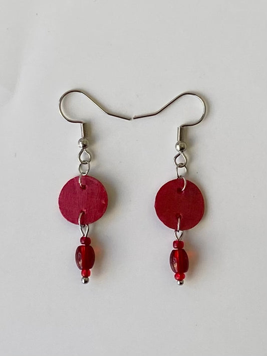 Small Red Circles with Beads