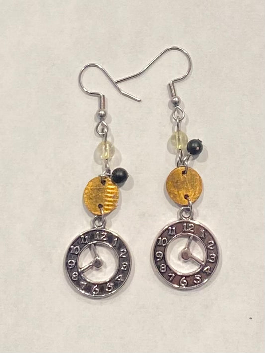 Time to Focus Earrings with Small Circle