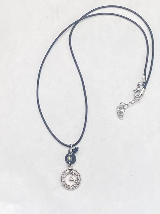 Time to Focus Necklace with Tire Tube Beads