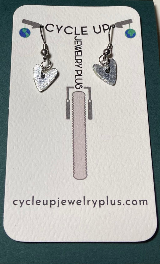 Silver Heart Dangling Earrings