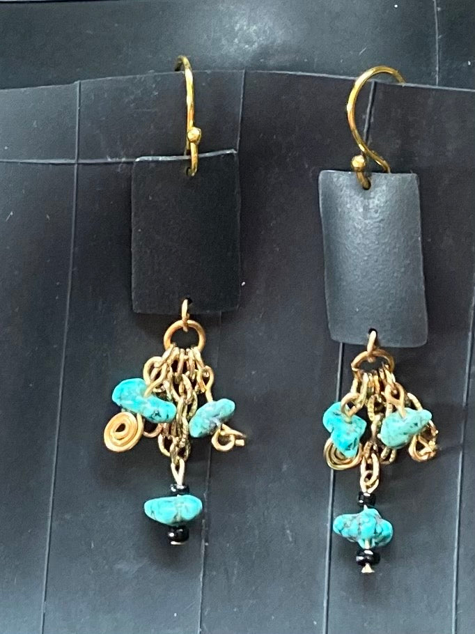 Gold Chains with Turquoise